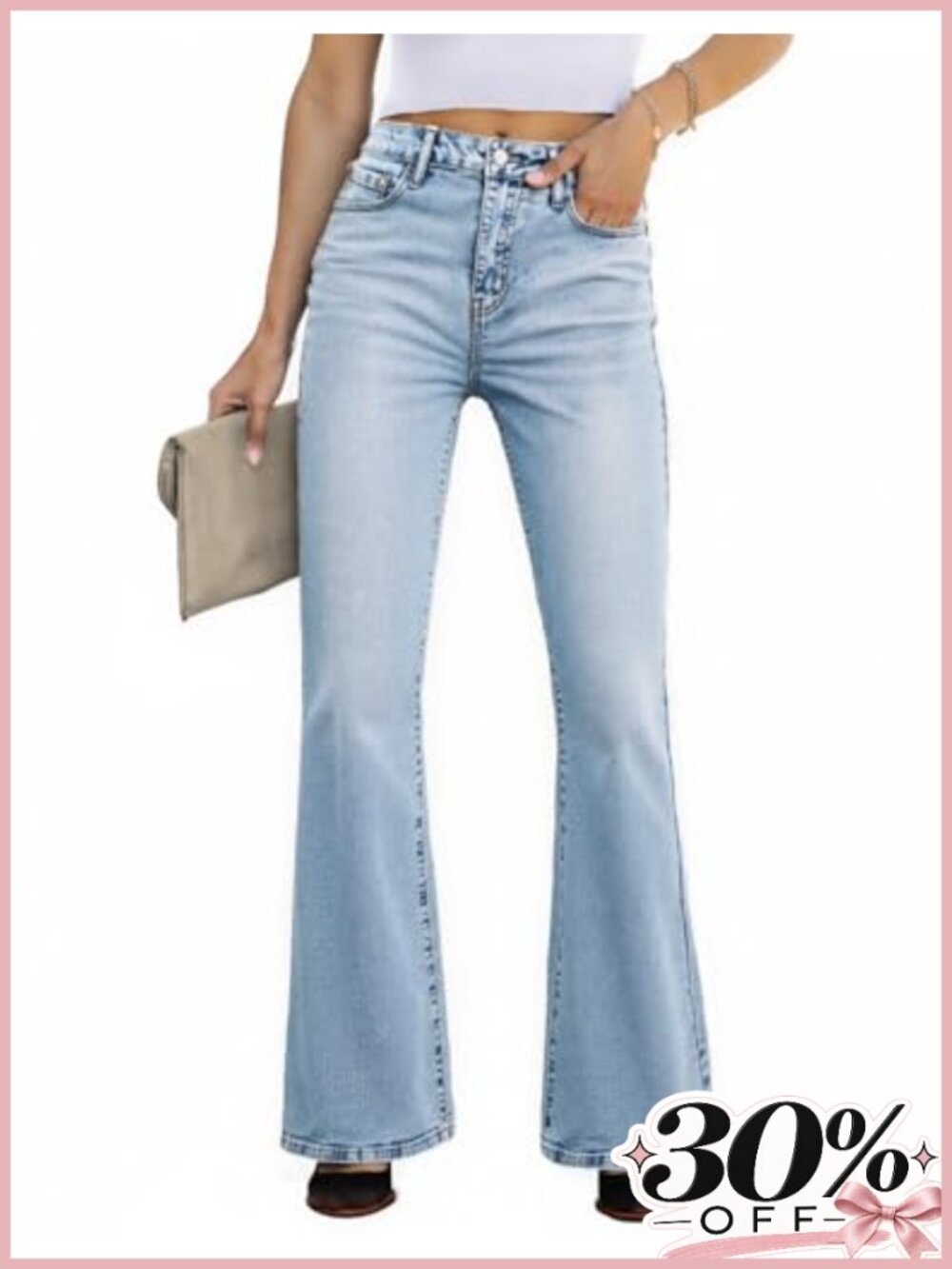 EMMIOL Stretchy Flare Jeans High Waisted Bootcut Womens Denim